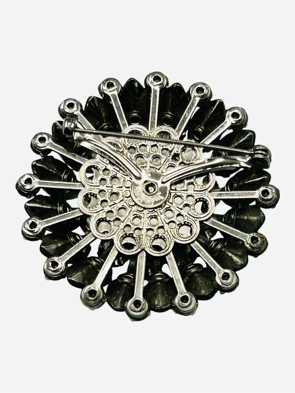 Vintage Judy Lee Black Diamond Rhinestone Brooch